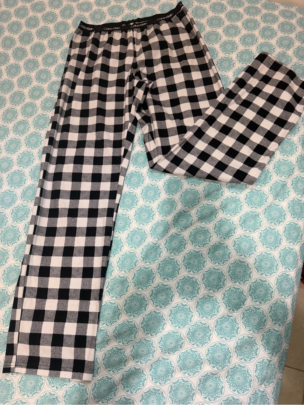Calvin Klein Black and White Check Pajama Pants
